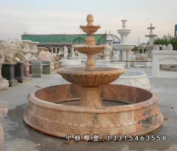晚霞红售楼部景观喷泉