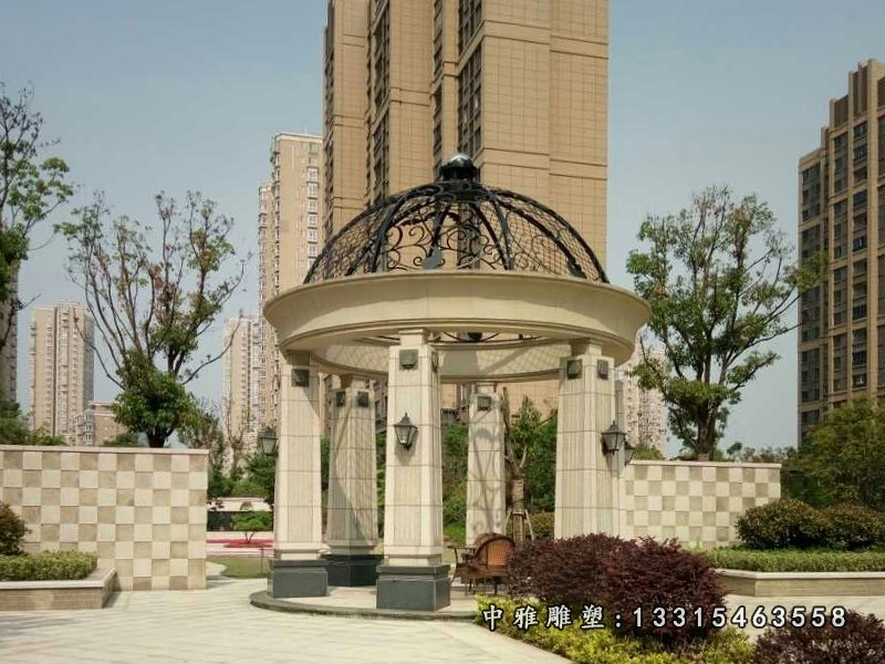 大理石小区欧式圆顶凉亭