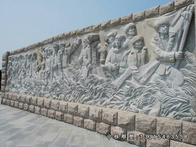 浮雕八路军壁画石雕