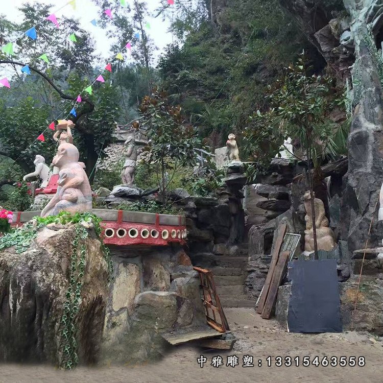 猴子石雕 景区动物石雕 (4)