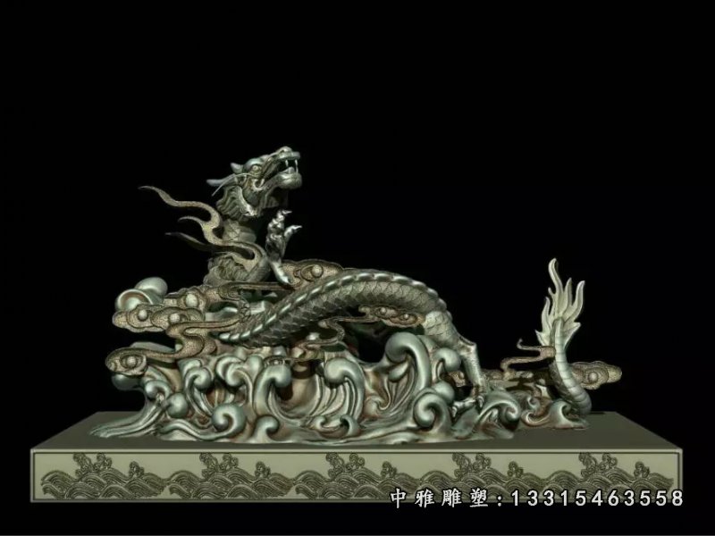 铜龙雕塑设计图，铜龙雕塑