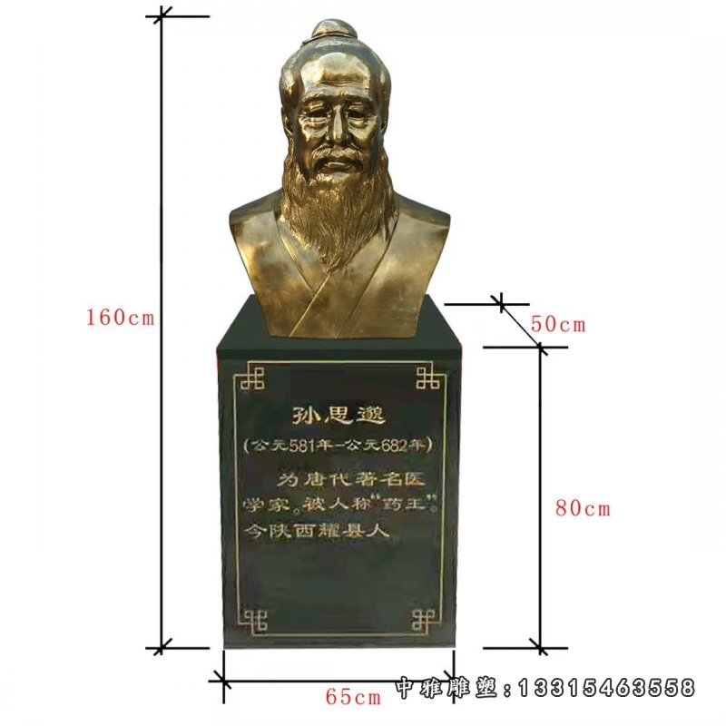 中国古代五大名医头像铜雕 (1)