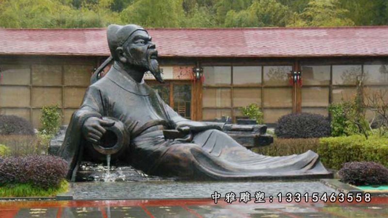 古代诗仙李白铜雕（2）