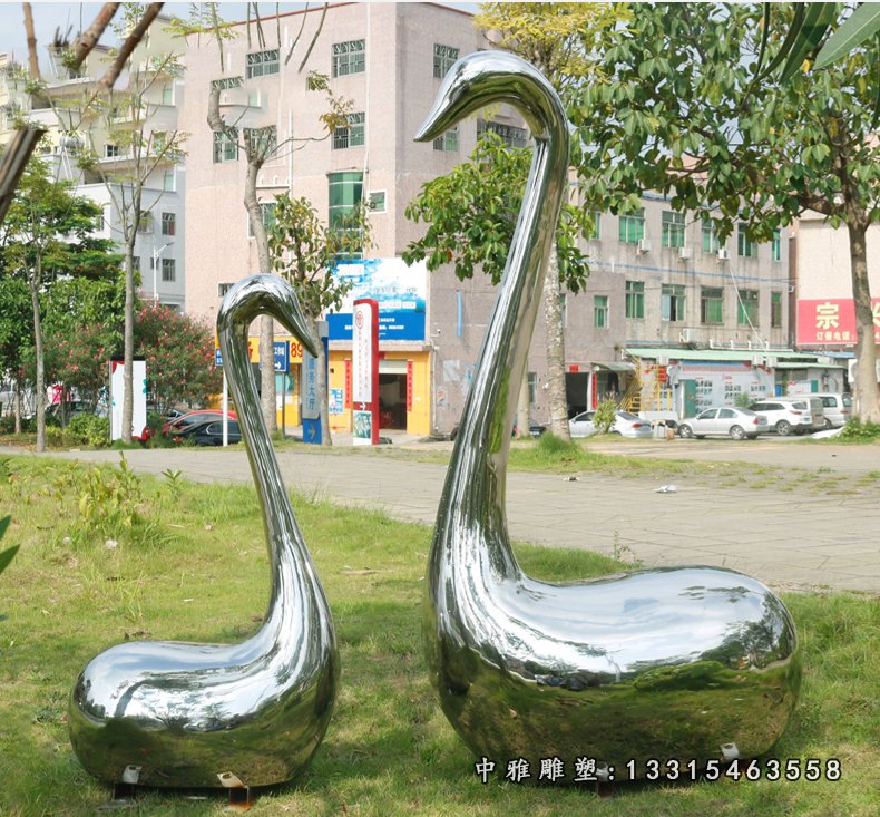 天鹅抽象不锈钢雕塑 (2)