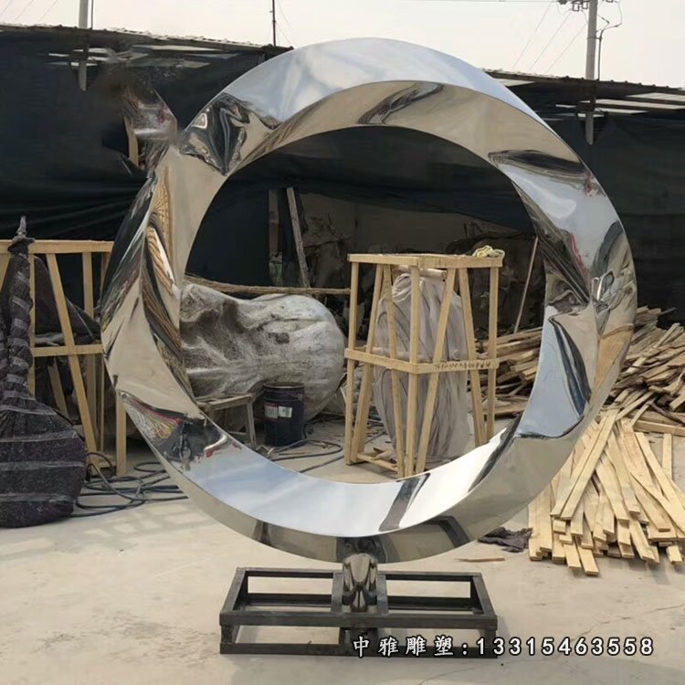 不锈钢圆环抽象雕塑 (5)