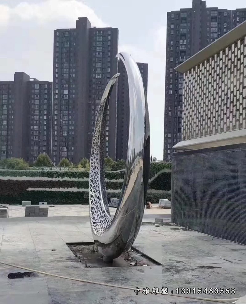 不锈钢圆环抽象雕塑 (6)