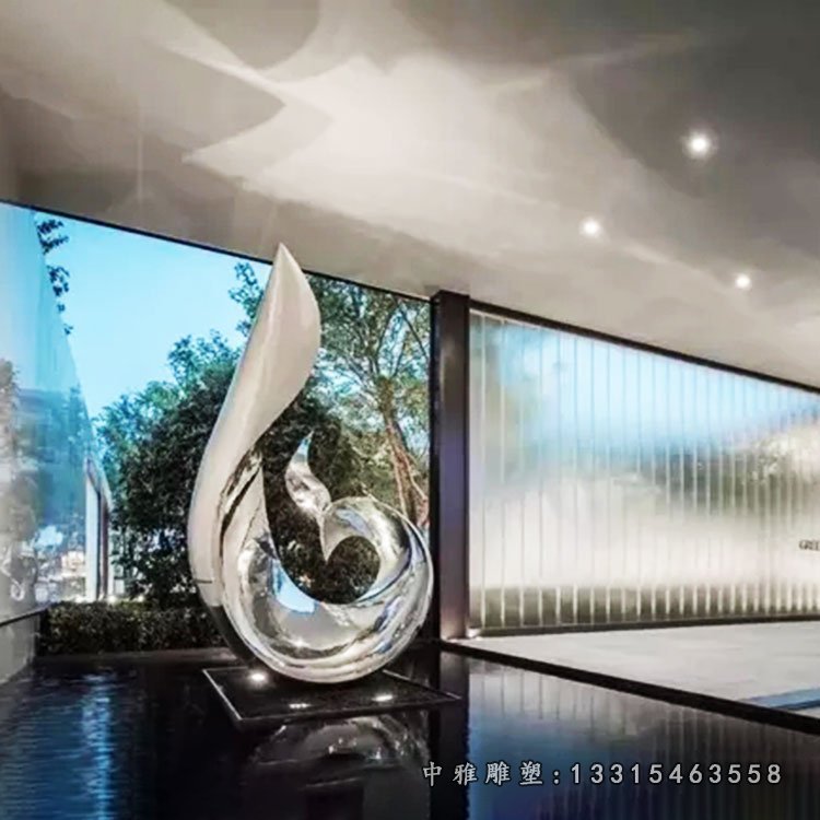 商场门口不锈钢抽象凤凰雕塑