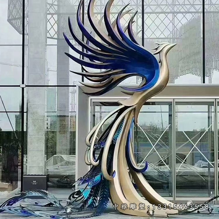 商场不锈钢抽象凤凰雕塑