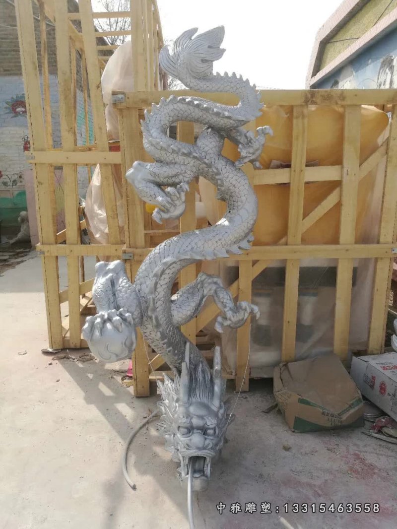 不锈钢龙雕塑 (2)