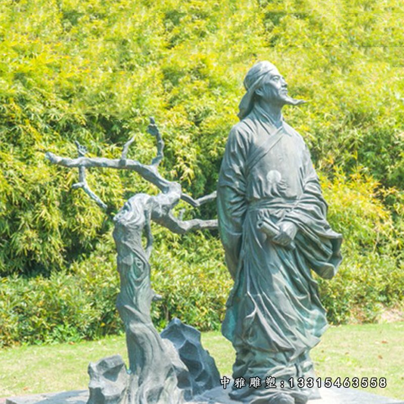 古代顾炎武人物石雕