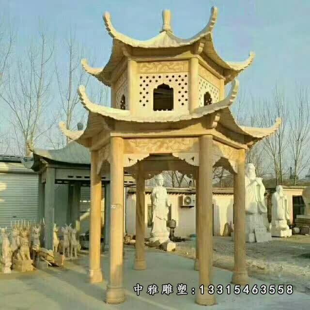晚霞红凉亭雕塑
