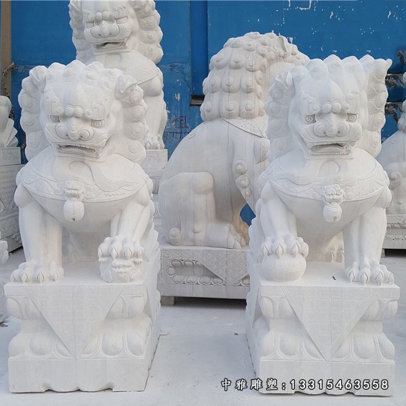 青石西洋吼狮,立式欧式门口狮子石雕 (6)