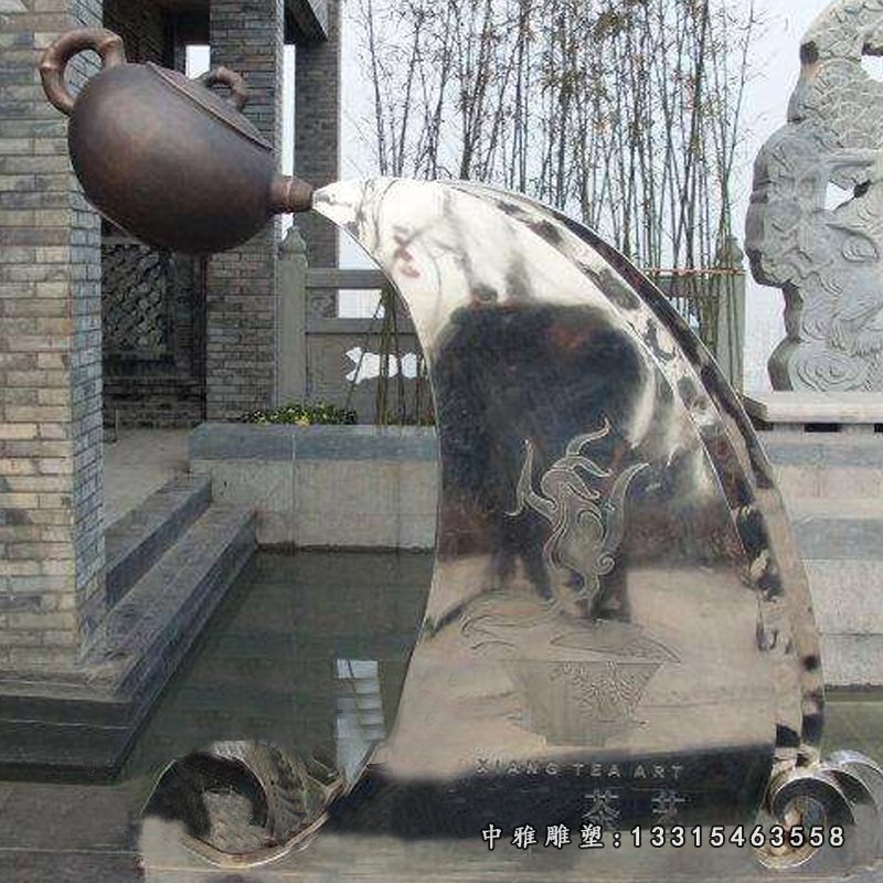 茶文化茶艺茶壶铜雕