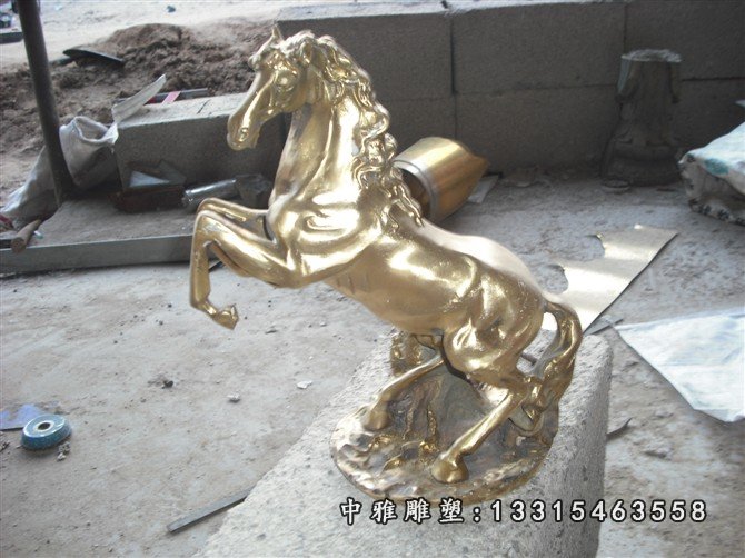 玻璃钢马雕塑，玻璃钢仿铜动物雕塑 (1)