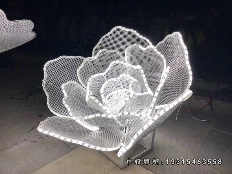 不锈钢艺术灯饰花朵雕塑 (10)