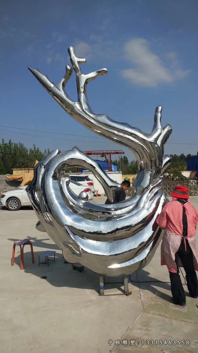 不锈钢海浪景观雕塑 (2)
