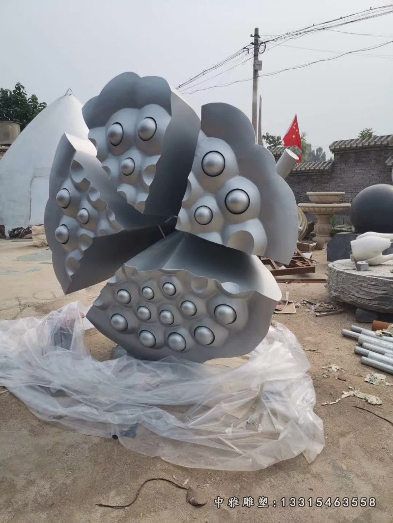 不锈钢抽象莲蓬雕塑 (1)