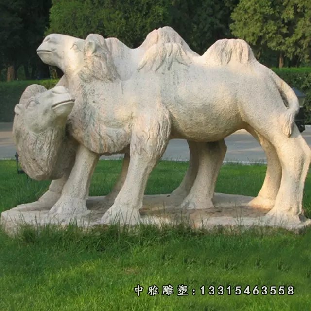 骆驼石雕，公园动物石雕 (1)