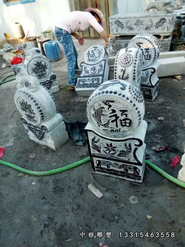 大理石荷花酒店看门貔貅 (1)