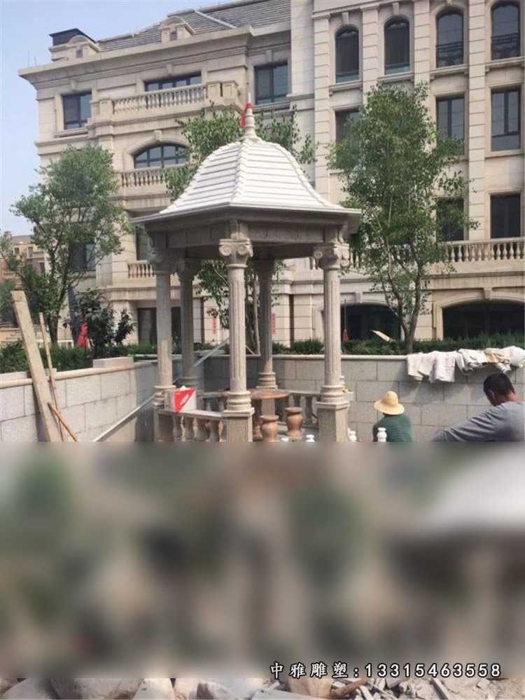 大理石凉亭 石雕小区景观雕塑
