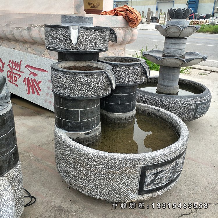 大理石磨豆浆 石雕小区景观摆件 (3)