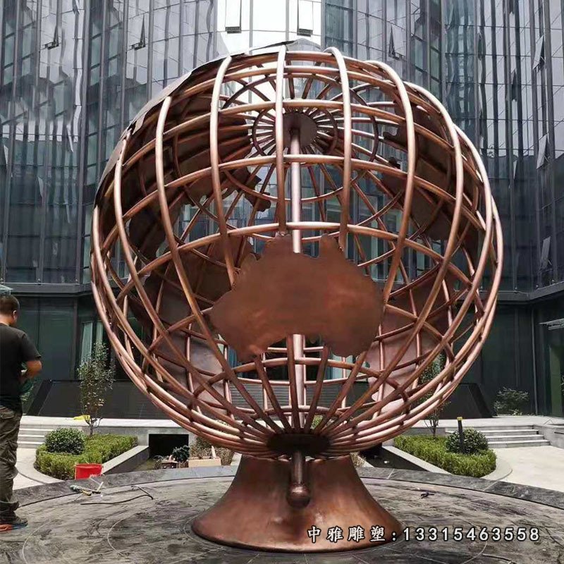 铜雕广场地球仪雕塑摆件 (1)