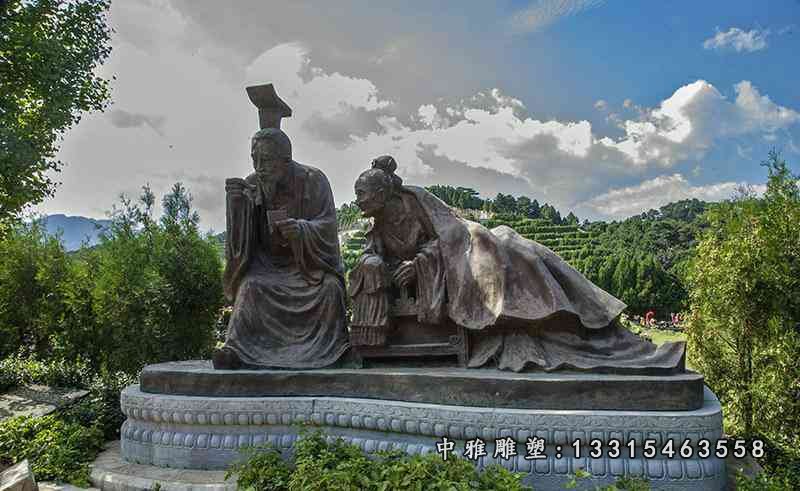 亲尝汤药二十四孝人物铜雕，公园古代人物铜雕 (2)