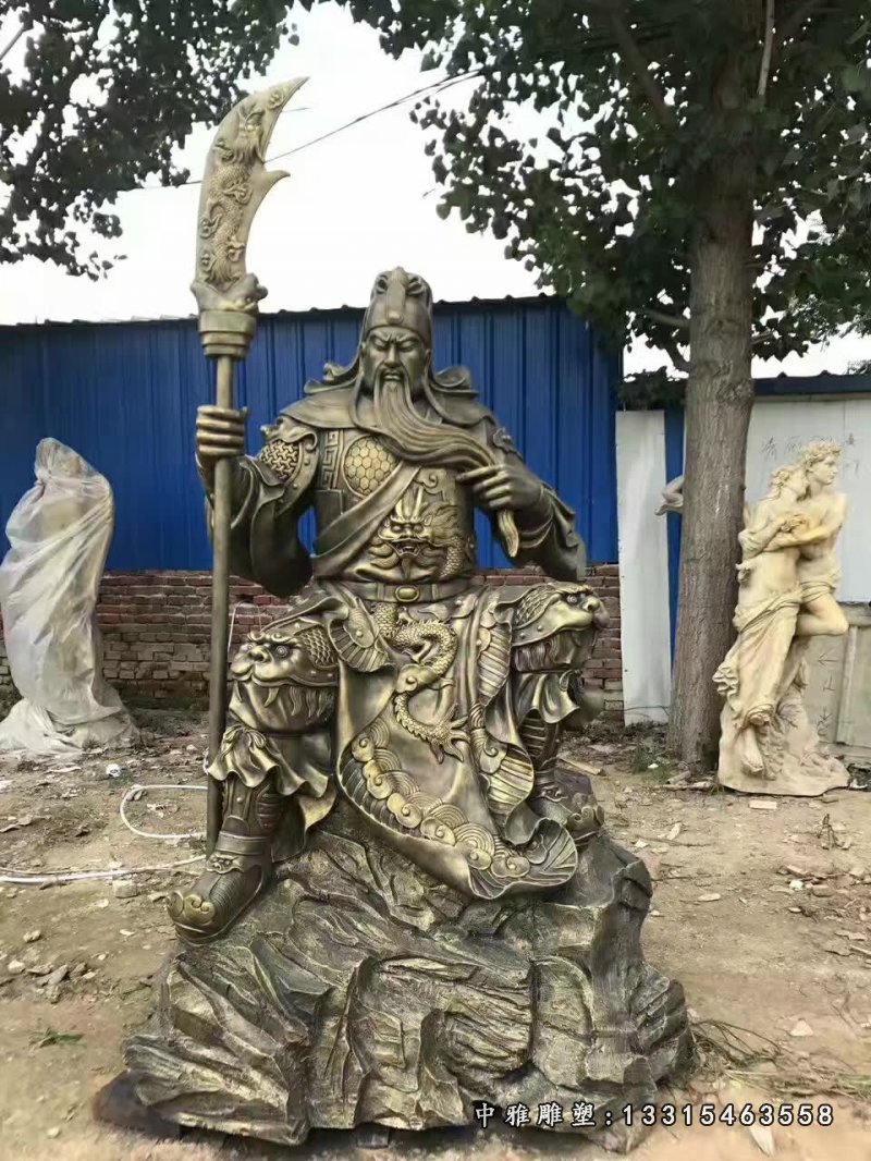 铸铜庭院武财神关公神像