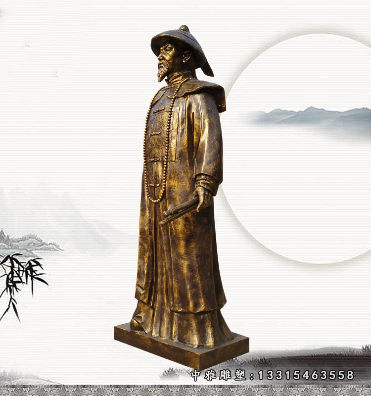 林则徐虎门销烟雕塑，玻璃钢仿铜人物雕塑 (1)