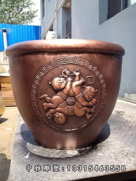 铜水缸，铜缸雕塑