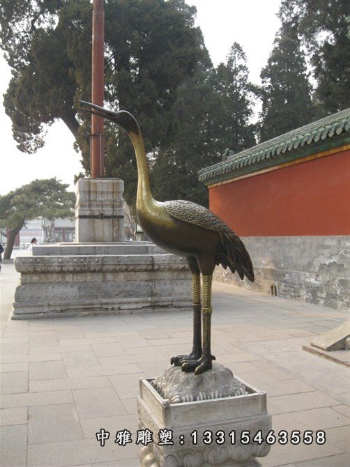 仙鹤铜雕，铸铜仙鹤雕塑
